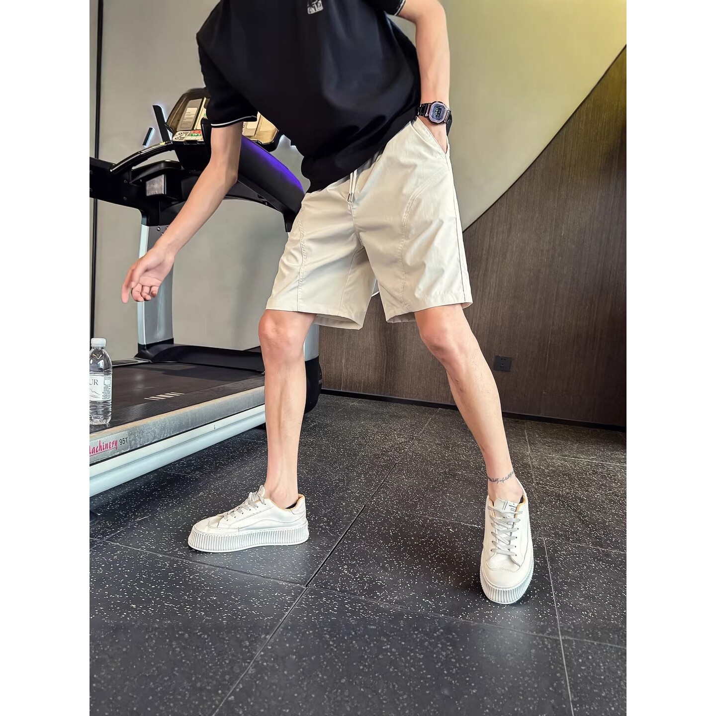 韩国明星同款冰丝速干短裤男夏季薄款宽松直筒中裤凉感透气休闲潮