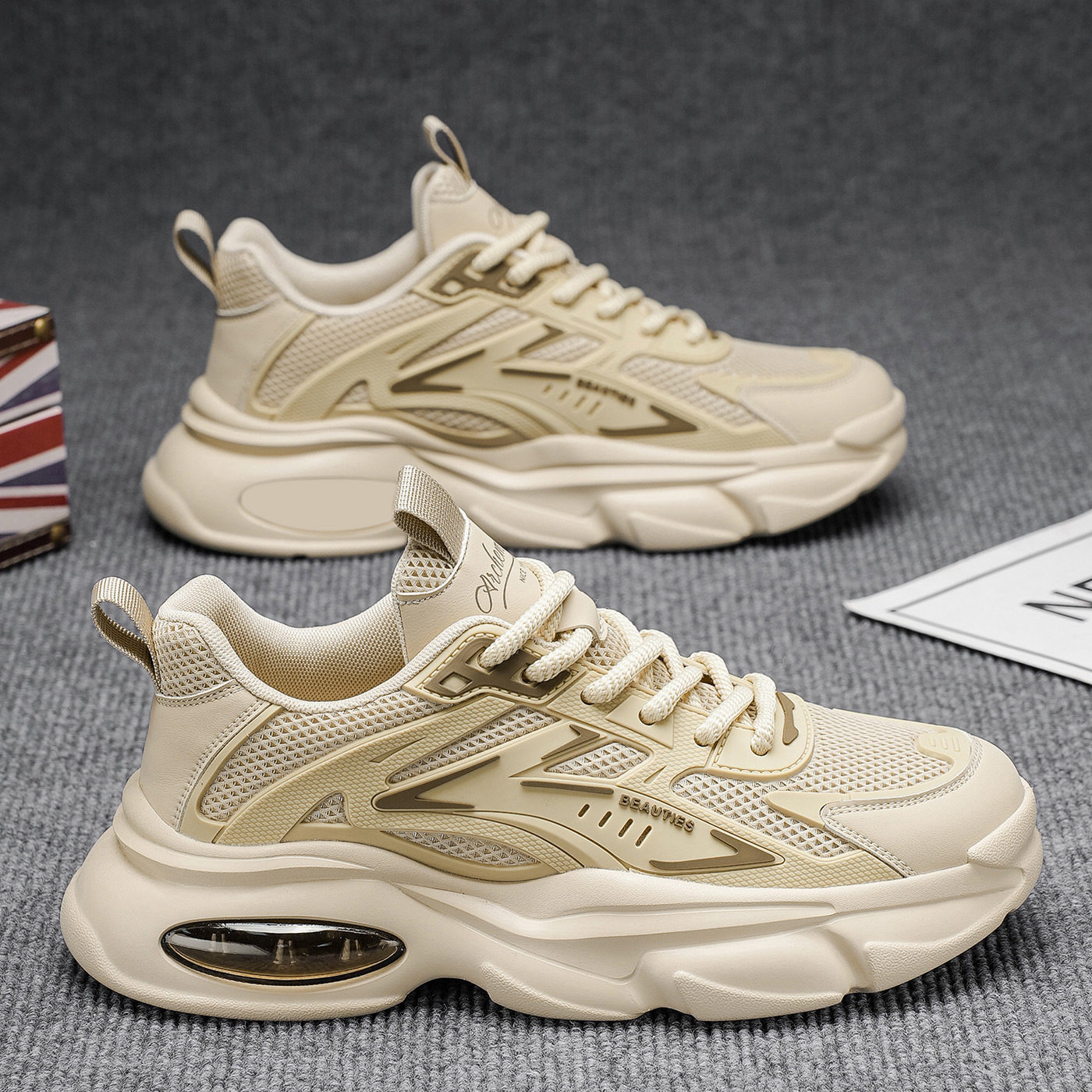 香港潮牌老爹鞋男鞋夏季新款透气网面鞋子男潮流百搭厚底运动鞋休,流行男鞋,老爹鞋,淘宝优惠券,粉丝福利购,淘宝优惠卷