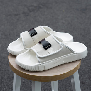 男士 新款 一字拖男拖高级感真皮时尚 外穿款 休闲 康奈官方正品 鞋 夏季