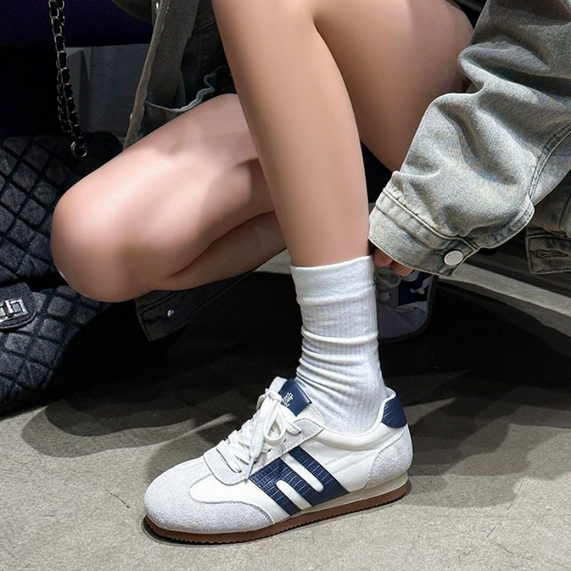 香港潮牌真皮小白鞋女2025春季新款软底舒适德训鞋休闲运动经典复,流行男鞋,德训鞋,淘宝优惠券,粉丝福利购,淘宝优惠卷