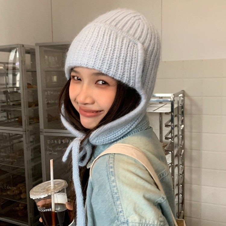 香港潮牌 25年秋冬新款兔毛毛线帽女秋脸显脸小保暖护耳粉色针织,服饰配件/皮带/帽子/围巾,帽子,淘宝优惠券,粉丝福利购,淘宝优惠卷