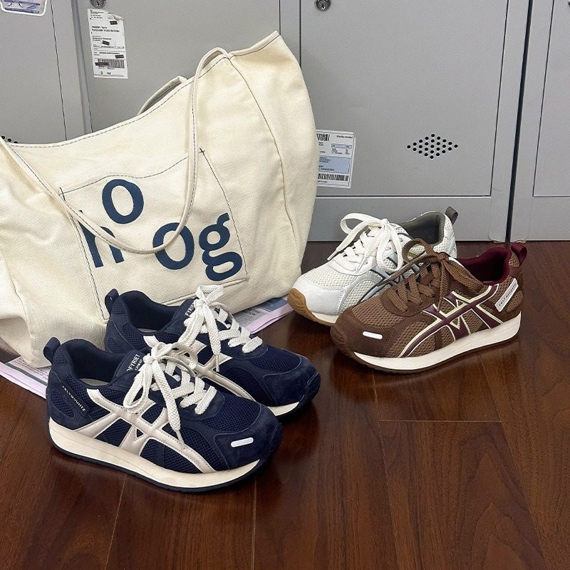 香港潮牌复古阿甘鞋女2025秋季新款真皮透气休闲运动鞋浅口百搭轻,女鞋,网面鞋,淘宝优惠券,粉丝福利购,淘宝优惠卷