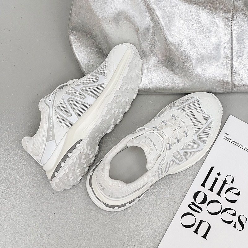 香港潮牌网面透气运动鞋女2025夏季新款真皮舒适老爹鞋厚底增高户,女鞋,老爹鞋,淘宝优惠券,粉丝福利购,淘宝优惠卷