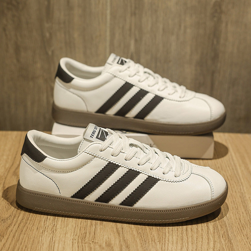 香港潮牌新款男鞋四季款皮面板鞋青少年学生复古百搭阿甘鞋软底防,流行男鞋,德训鞋,淘宝优惠券,粉丝福利购,淘宝优惠卷