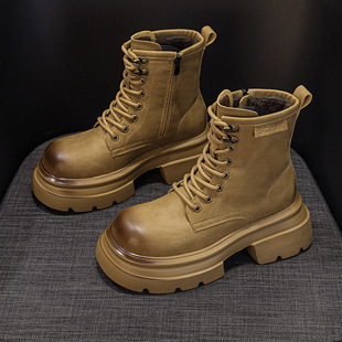 香港潮牌马丁靴女2025年爆款 靴子炸街厚底百搭大黄靴短靴切尔西骑