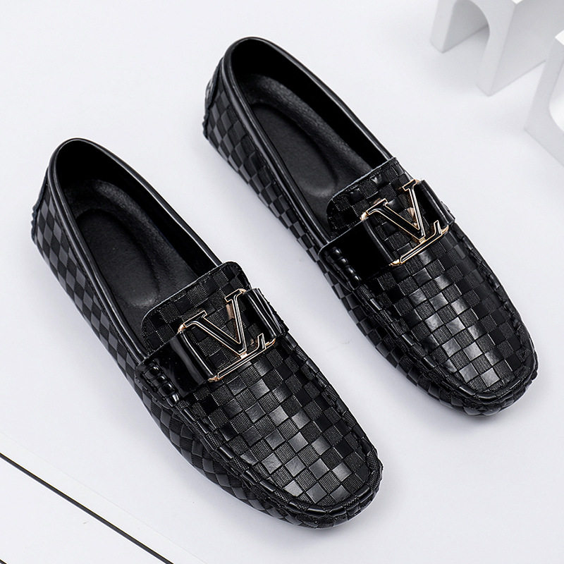 香港潮牌新款头层牛皮男士豆豆鞋高品质跨境大码休闲皮鞋潮男一脚,流行男鞋,休闲皮鞋,淘宝优惠券,粉丝福利购,淘宝优惠卷