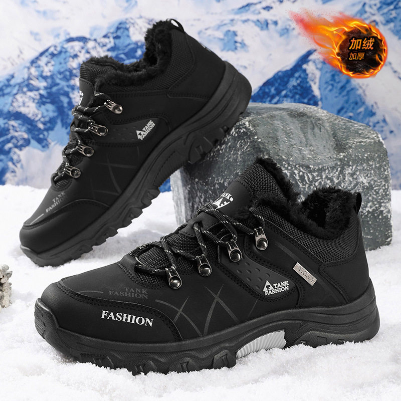 香港潮牌秋冬季户外男鞋防水防滑耐磨登山鞋中年男士保暖加绒旅游,流行男鞋,时尚雪地靴,淘宝优惠券,粉丝福利购,淘宝优惠卷
