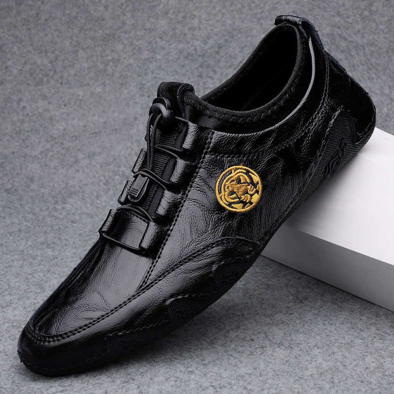 康奈官方正品爆款牛皮八爪鱼男鞋春季透气休闲皮鞋男舒适套脚软底