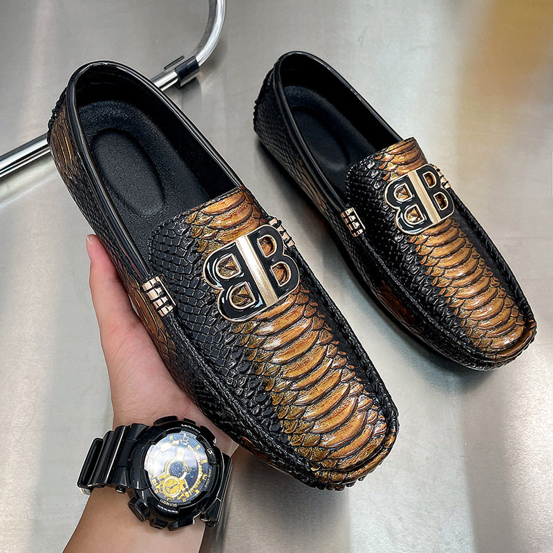 香港潮牌跨境大码豆豆鞋男士新款潮流皮鞋百搭透气乐福鞋开车一脚,流行男鞋,休闲皮鞋,淘宝优惠券,粉丝福利购,淘宝优惠卷