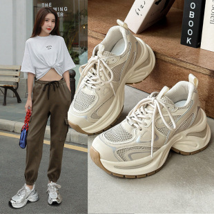 韩国明星同款厚底老爹鞋女2026春秋新款百搭透气爆款超火ins潮欧