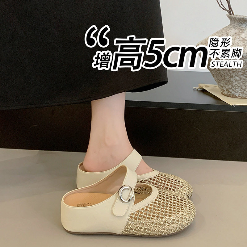 韩国明星同款编织玛丽珍女鞋子女款2026新款夏季法式镂空凉鞋百搭