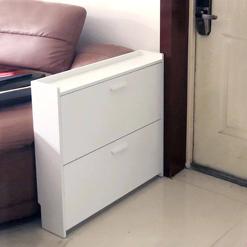 简约现代超薄翻斗鞋柜白色多功能门厅柜收纳储物柜家用门口窄鞋架