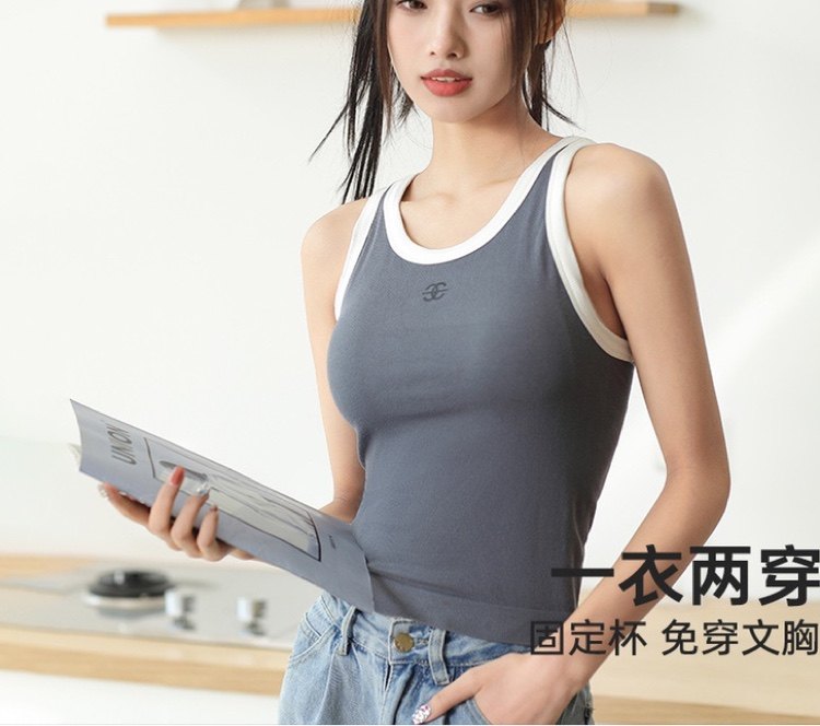 {ins25}迷你小外扩,悄悄变性感 带胸垫一体吊带可外穿夏季上衣