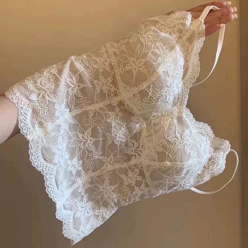 高质量纯欲辣妹蕾丝拼接v领小吊带背心女春夏性感内搭修身上衣