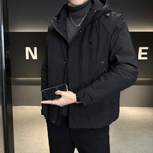 店主风2025冬季新款羽绒服男短款连帽加厚标绒外套8197--P215图片