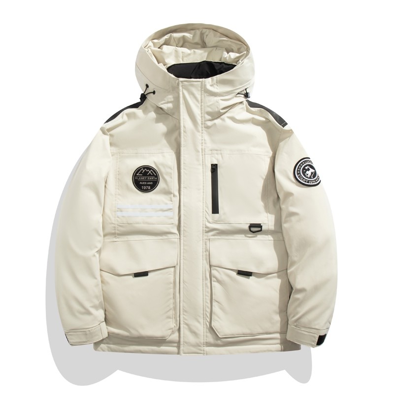 白底平铺2024冬季新款羽绒服男加厚连帽工装户外冲锋衣8073--P195,男装羽绒服,电商D238