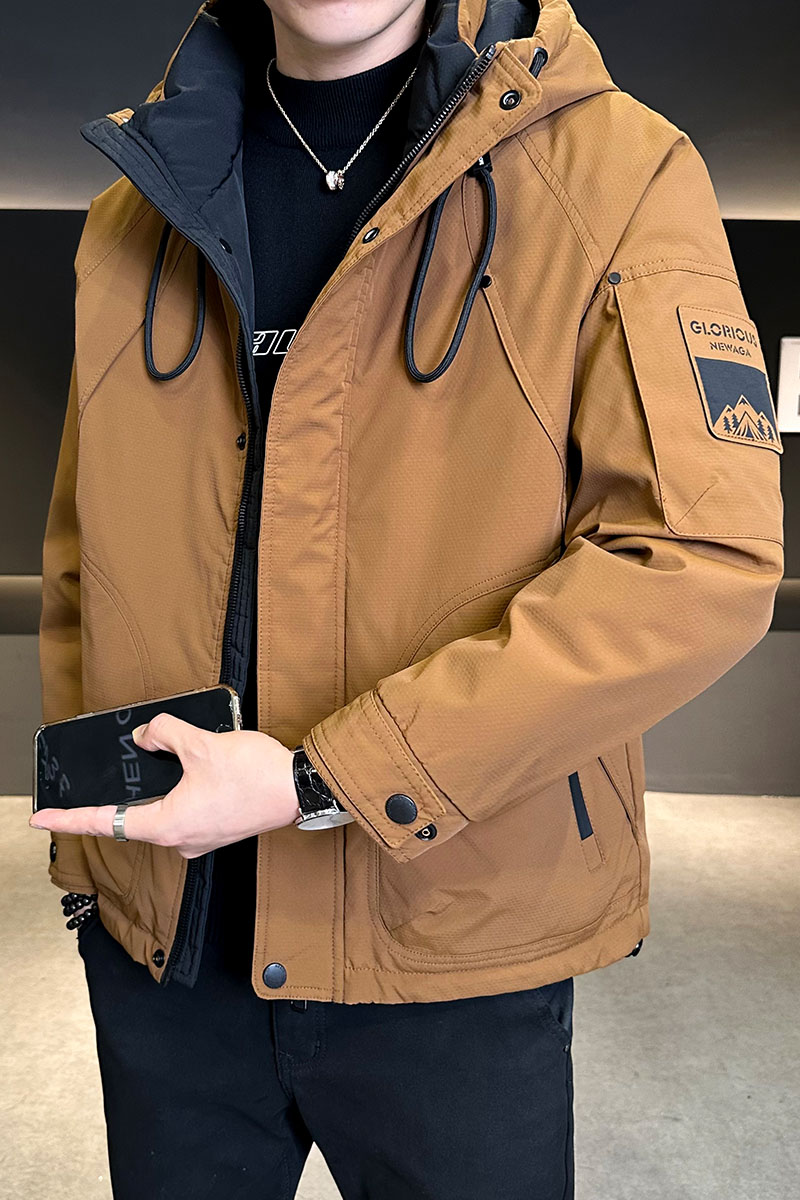 店主风2025冬季新款羽绒服男短款连帽背带户外加厚外套8152--P210,男装羽绒服,电商D238