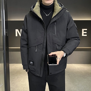店主风2025冬季新款羽绒服男短款连帽潮牌冲锋衣外套8117--P200图片