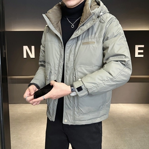 店主风2024冬季新款羽绒服男短款连帽羽绒面包服外套8131--P185图片