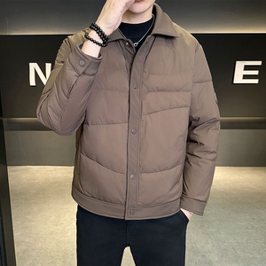 不断货2025冬季新款羽绒衬衫男翻领轻薄标羽绒服8809-P165图片