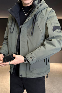 店主风2025冬季新款羽绒服男短款连帽背带户外加厚外套8152--P210图片