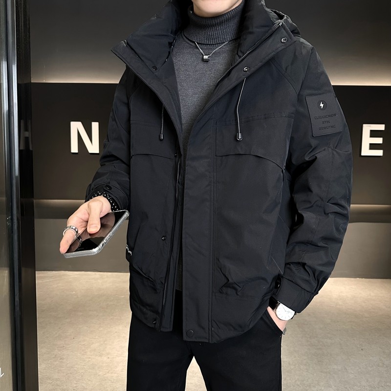 店主风2025冬季羽绒服男一手长连帽宽松标绒外套7819-TP155,男装羽绒服,电商D238