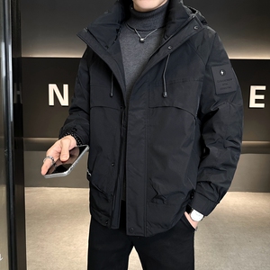 店主风2025冬季羽绒服男一手长连帽宽松标绒外套7819-TP155图片
