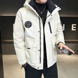 店主风2024冬季新款羽绒服男加厚连帽工装户外冲锋衣8073--P195图片