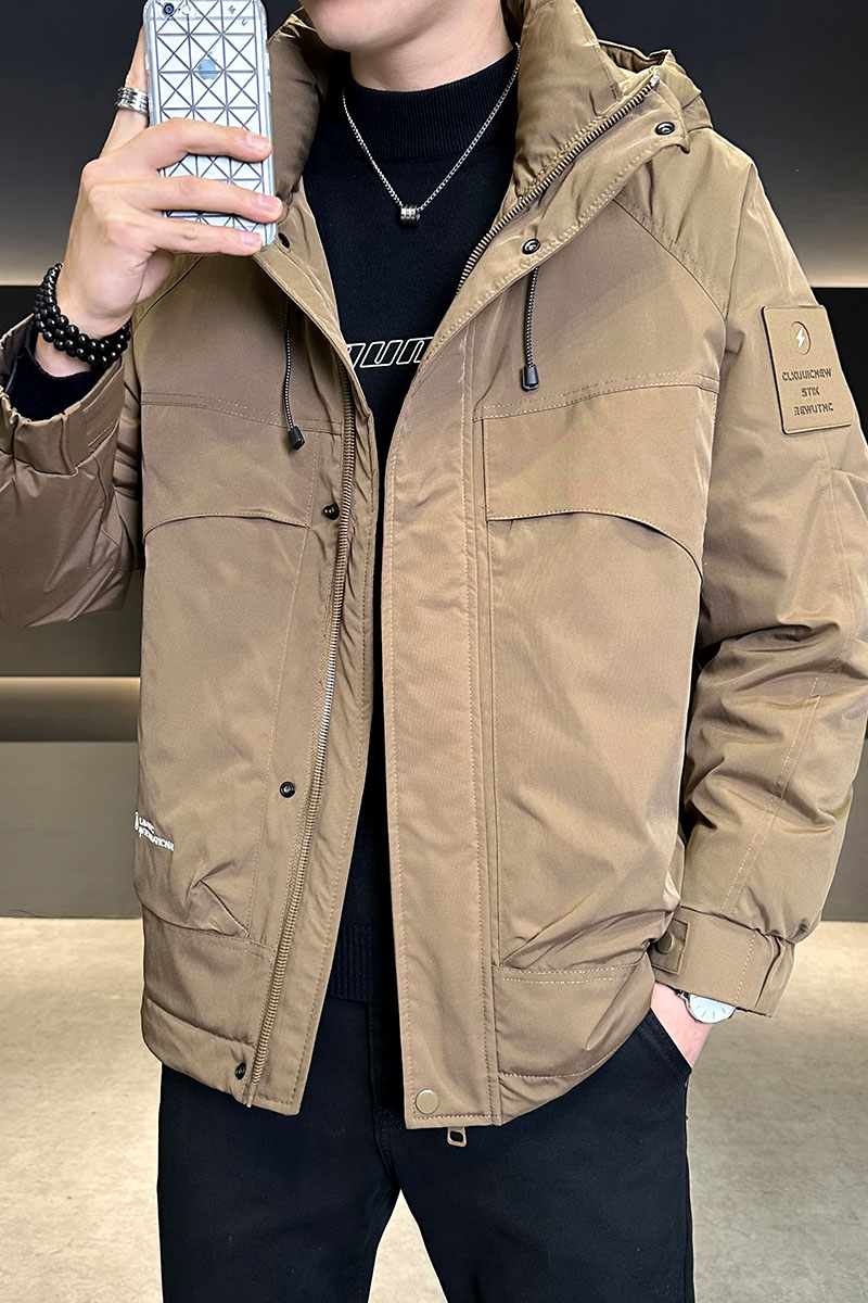 店主风2025冬季羽绒服男一手长连帽宽松标绒外套7819-TP155,男装羽绒服,电商D238