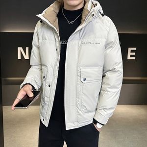 店主风2024冬季新款羽绒服男短款连帽加厚工装羽绒外套2489--P165图片