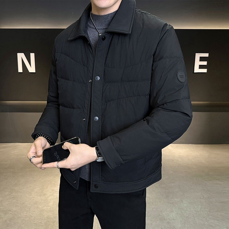 不断货2025冬季新款羽绒衬衫男翻领轻薄标羽绒服8809-P165，男装衬衫，电商D238