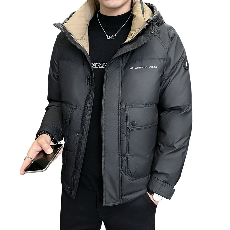 店主风2024冬季新款羽绒服男短款连帽加厚工装羽绒外套2489--P165,男装羽绒服,电商D238