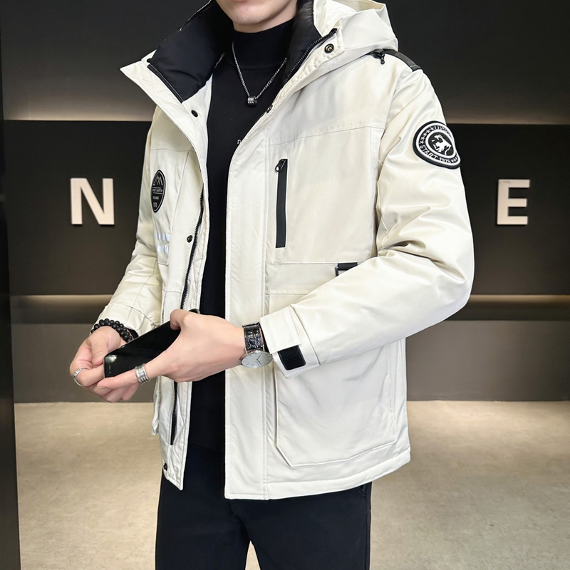 店主风2024冬季新款羽绒服男加厚连帽工装户外冲锋衣8073--P195，男装羽绒服，电商D238