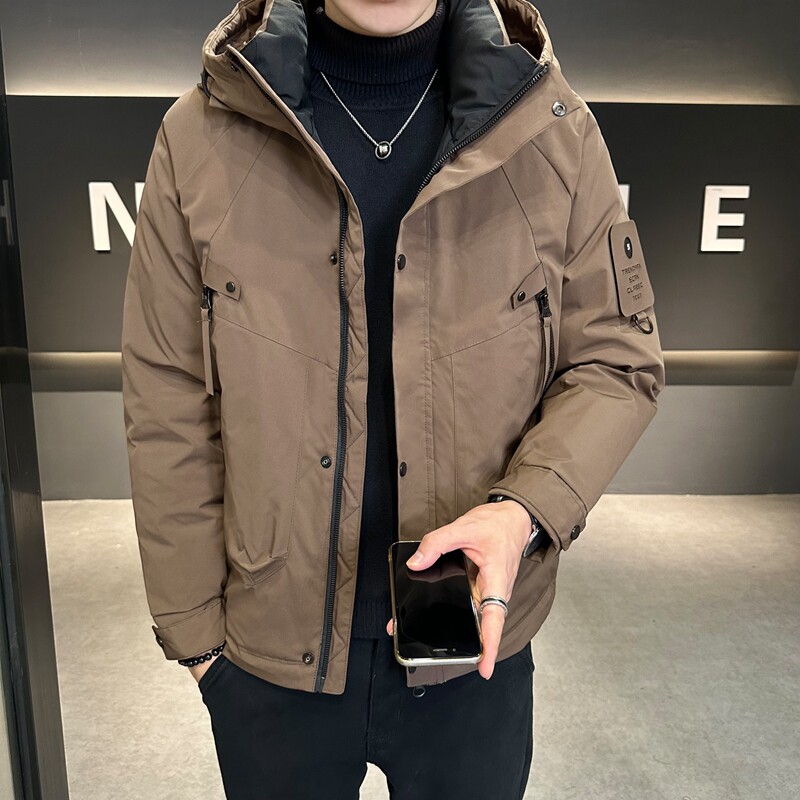 店主风2024主推冬季羽绒服男短款连帽加厚外套2335--P195,男装羽绒服,电商D238