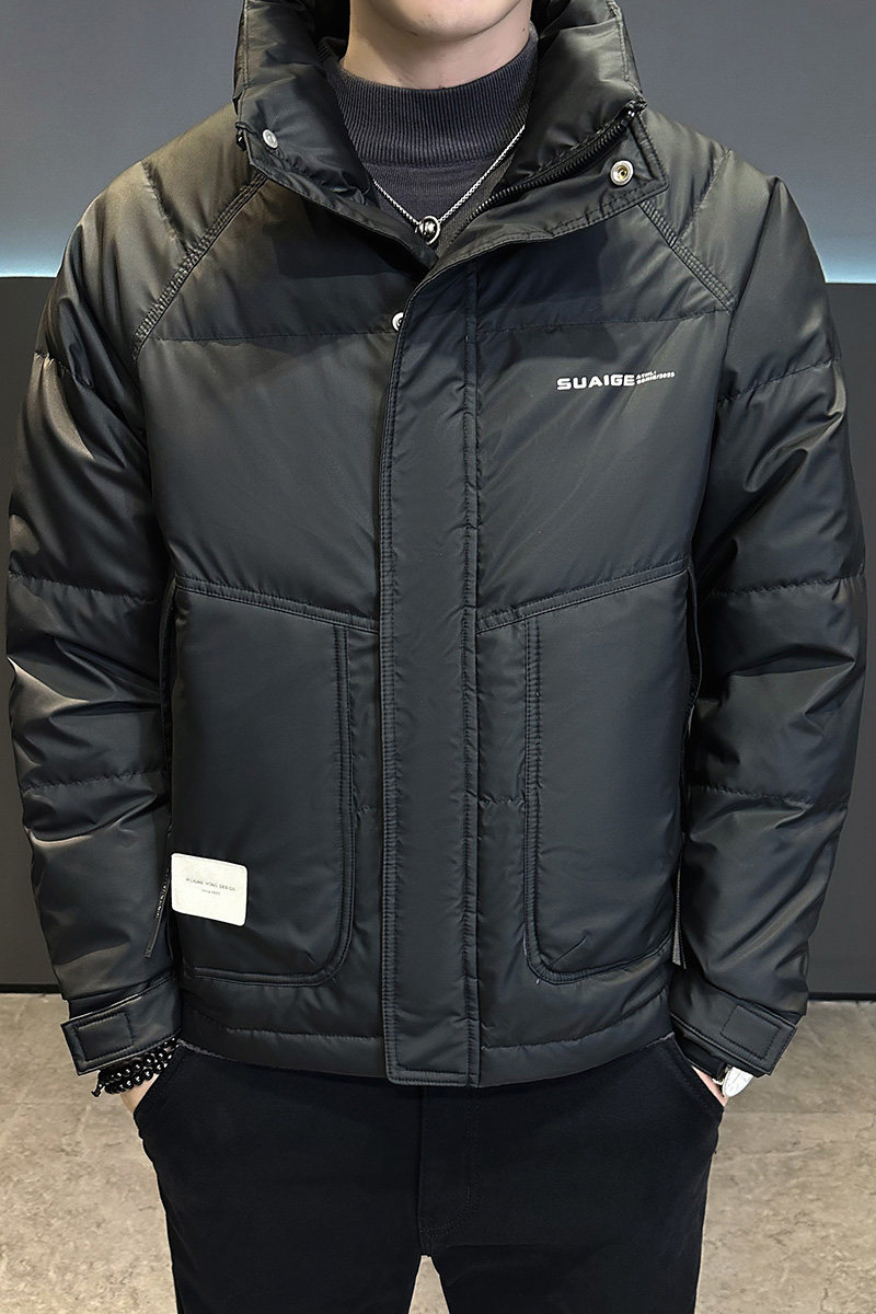 店主风2024冬季主推羽绒服男短款立领标绒外套8869--P165,男装羽绒服,电商D238