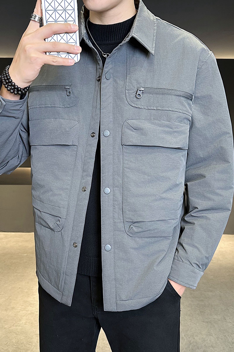 店主风2025冬季新款羽绒衬衫男精品轻薄标90%绒羽绒服5105-P200，男装衬衫，电商D238