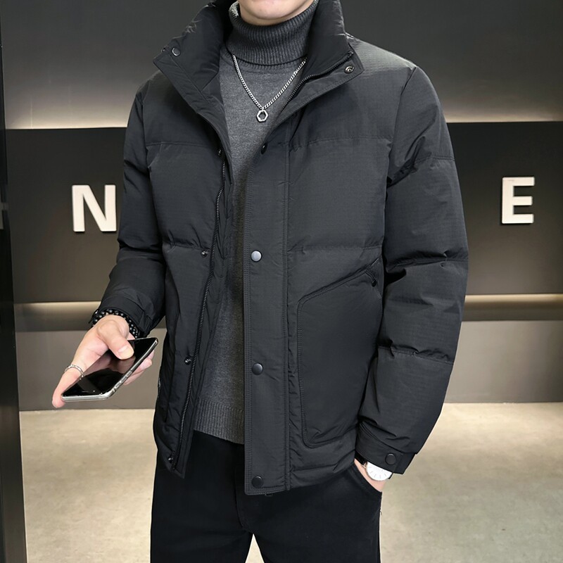 店主风2024冬季新款羽绒服男短款立领白鸭绒羽绒外套6801--P150,男装羽绒服,电商D238