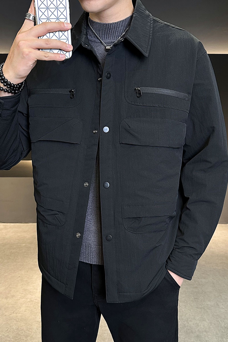 店主风2025冬季新款羽绒衬衫男精品轻薄标90%绒羽绒服5105-P200，男装衬衫，电商D238