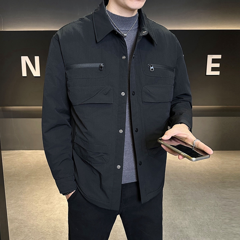 店主风2025冬季新款羽绒衬衫男精品轻薄标90%绒羽绒服5105-P200，男装衬衫，电商D238
