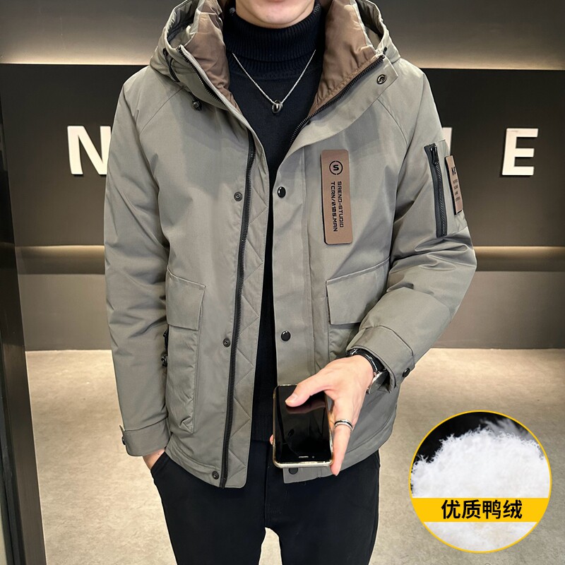 店主风2024主推冬季羽绒服男短款连帽加厚外套2336--P195图片