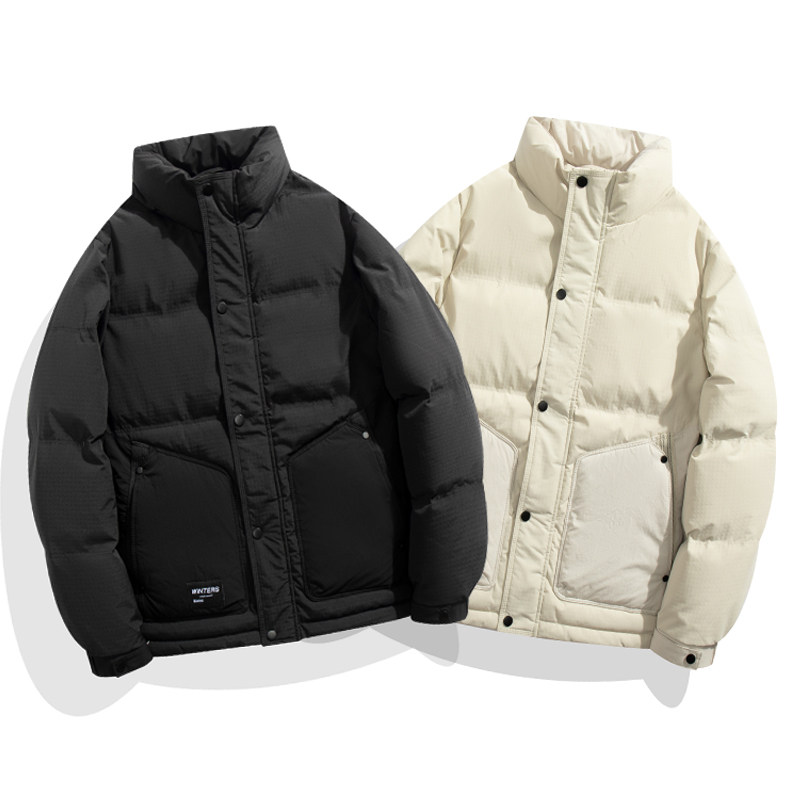 白底平铺2024冬季新款羽绒服男短款立领白鸭绒羽绒外套6801--P150,男装羽绒服,电商D238