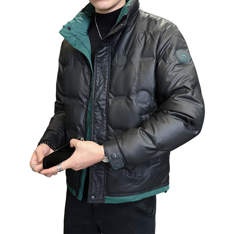 2025冬季新款羽绒服男立领短款拼色标绒羽绒外套D66-P155,男装羽绒服,电商D238
