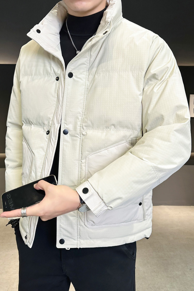 店主风2024冬季新款羽绒服男短款立领白鸭绒羽绒外套6801--P150,男装羽绒服,电商D238