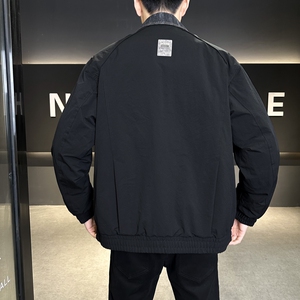 店主风2025冬季假两件羽绒服男翻领短款标绒外套T522--P210图片