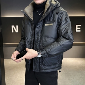 店主风2024冬季新款羽绒服男短款连帽羽绒面包服外套8131--P185图片
