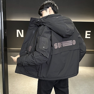 店主风2025冬季新款羽绒服男短款连帽潮牌冲锋衣外套8137--P215图片
