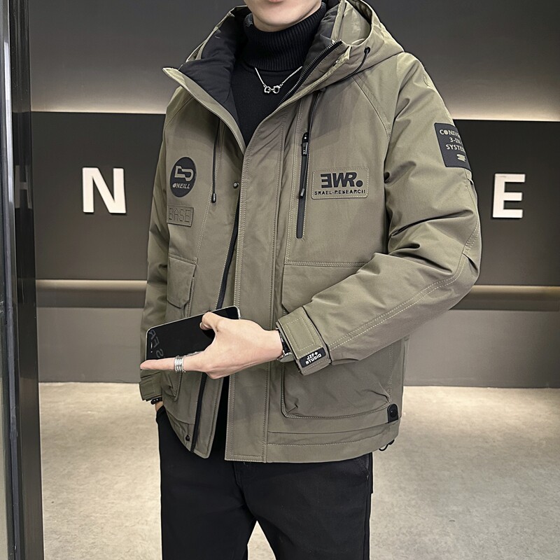 店主风2024冬季新款羽绒服男短款连帽潮牌冲锋衣外套8111--TP200图片