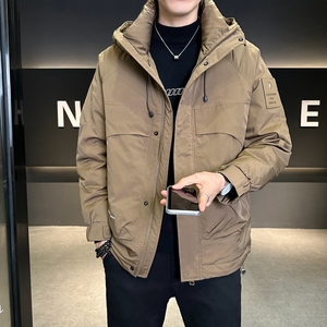 店主风2025冬季羽绒服男一手长连帽宽松标绒外套7819-TP155，男装羽绒服，电商D238