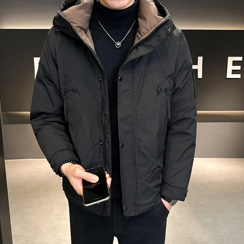 店主风2024主推冬季羽绒服男短款连帽加厚外套2335--P195图片