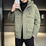 店主风2025冬季羽绒服男一手长连帽宽松标绒外套7819-TP155，男装羽绒服，电商D238